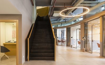 Metal stairs of the Bank of Georgia